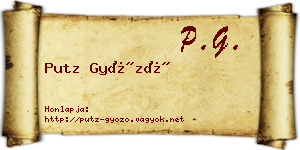 Putz Győző névjegykártya